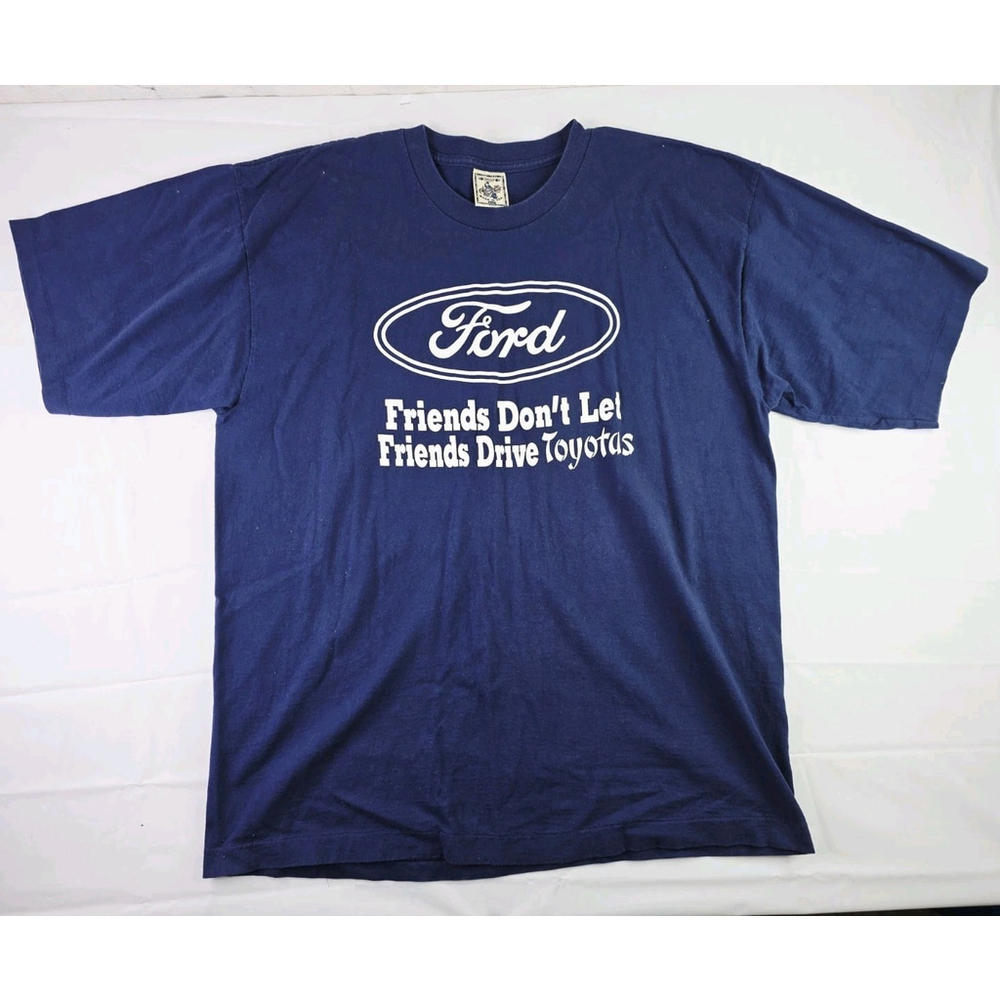 Vintage Ford T Shirt Ford Friends Navy Blue Made In USA Size XXL